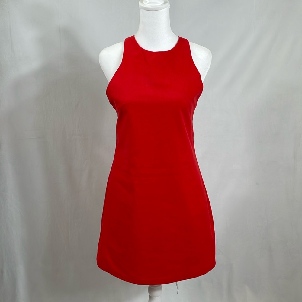Superdown Red Dress Size Small High Neck Lace Back Mini Dress EUC